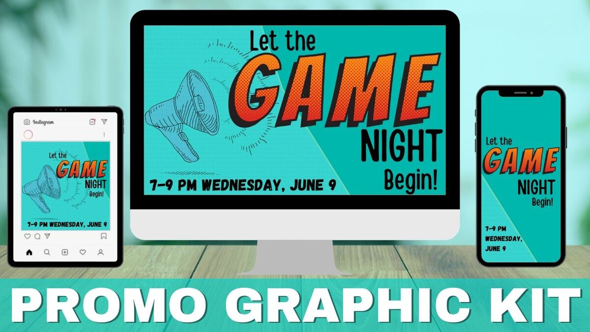 Game Night Canva Graphics Kit | Summer Graphics | Download Youth Ministry