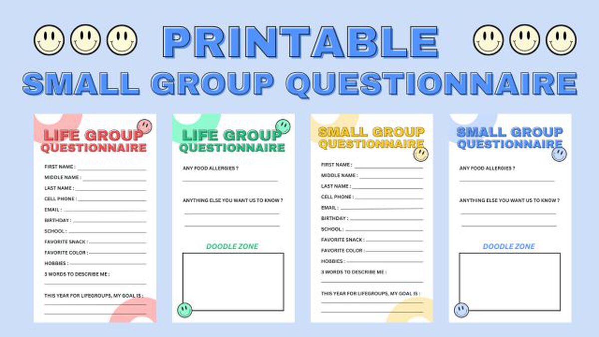 Printable Small Group Questionnaire image number null
